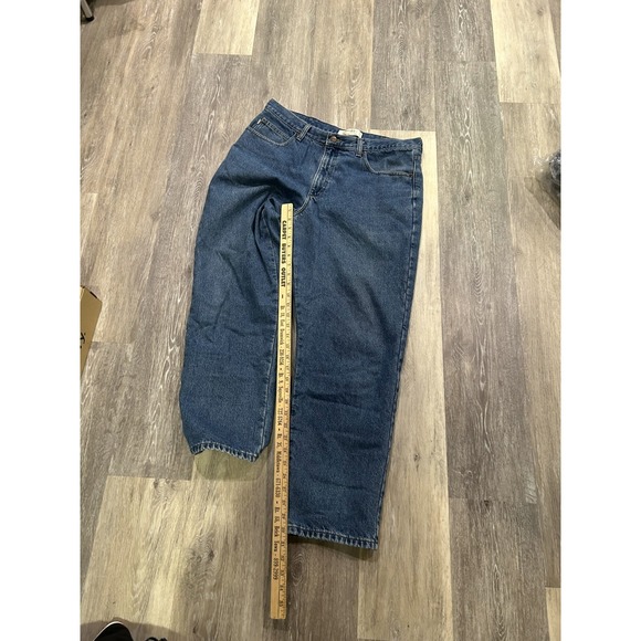 LL Bean Double L Jeans Mens 36x30 Medium Wash Denim Natural Fit Flannel Lined - Picture 7 of 9